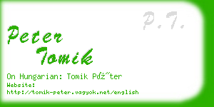 peter tomik business card